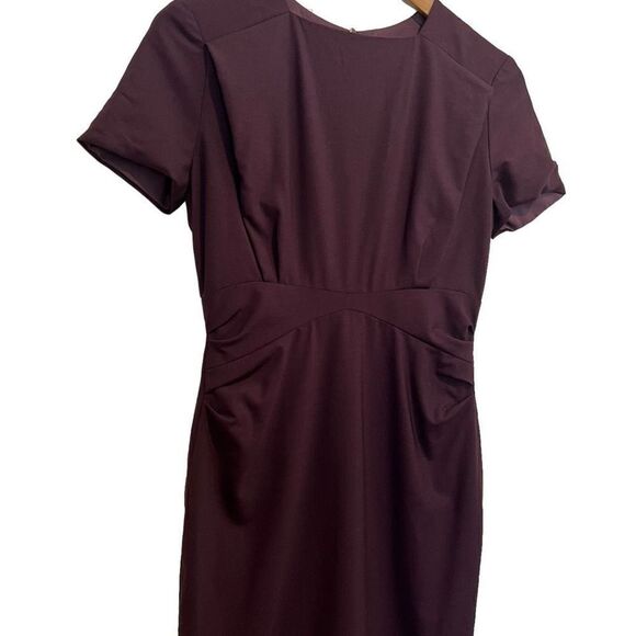MM Lafleur Purple Wool Sheath Dress Size 2 - Picture 3 of 7